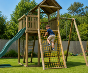 Jungle Gym Netting 1 Kid climbing on safe jungle gym netting